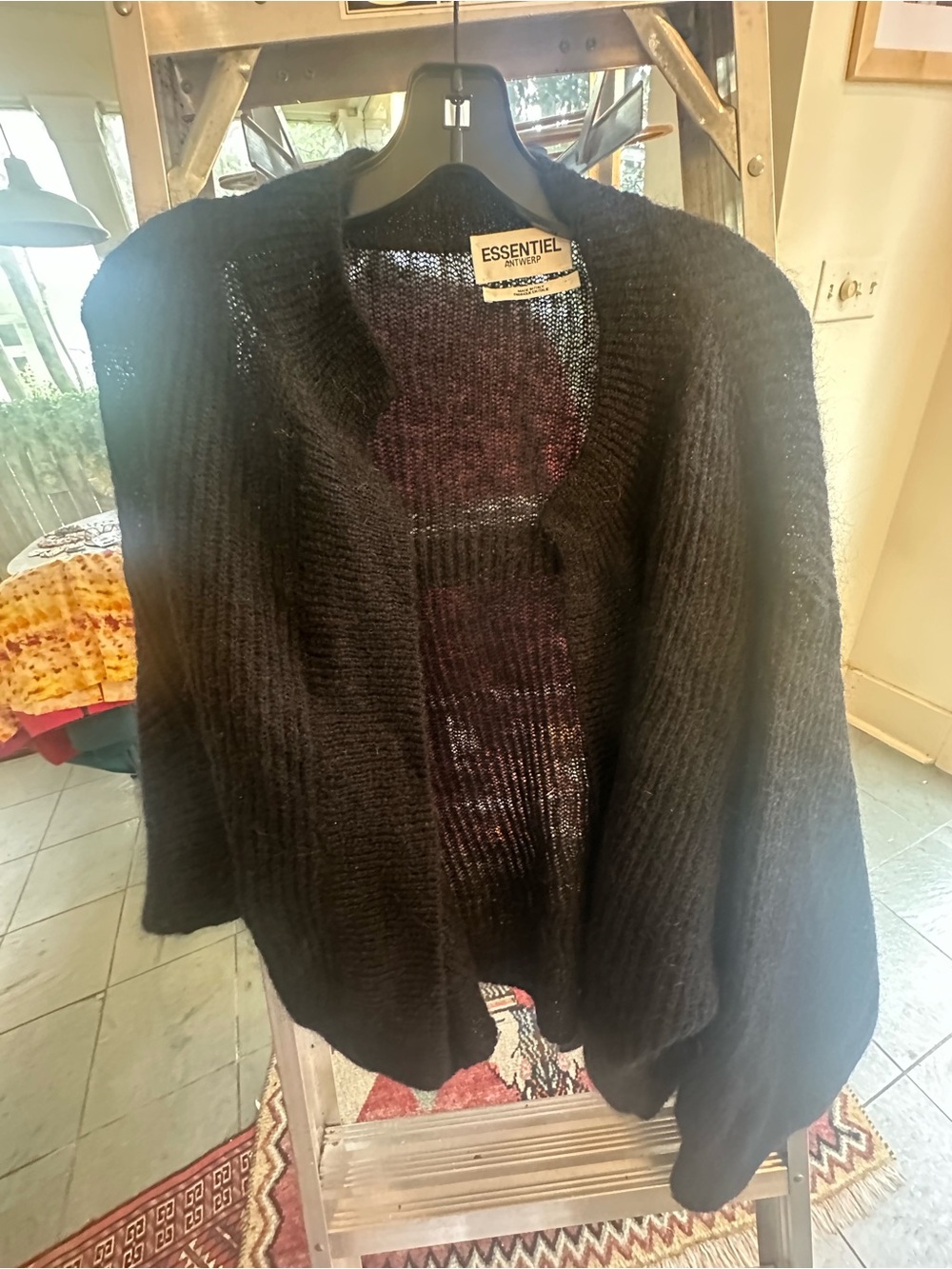 Essentiel Black Open-Front Women's Cardigan